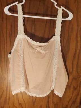 Free People Blush Pink Lace-Trim Camisole